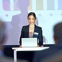 Woman giving a presentation