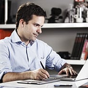 Man using a laptop
