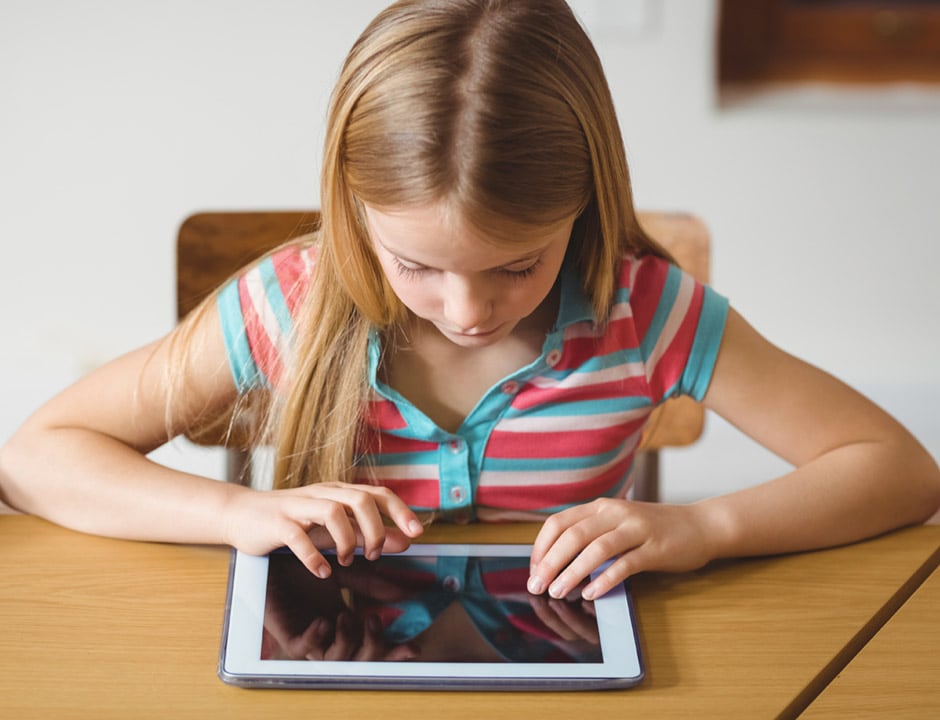 girl on iPad