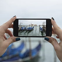 Taking a picture with an iPhone