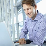 Man working on a laptop